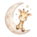Logotipo de BB BOO con la jirafa sobre la luna