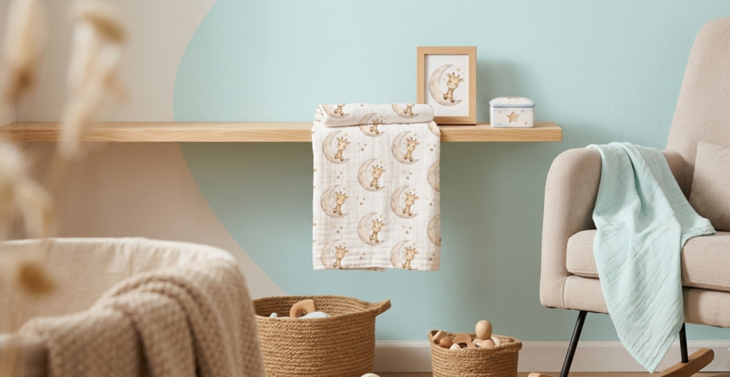 Cuarto de un bebé con logotipos de BB Boo